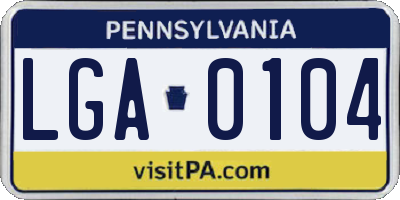 PA license plate LGA0104