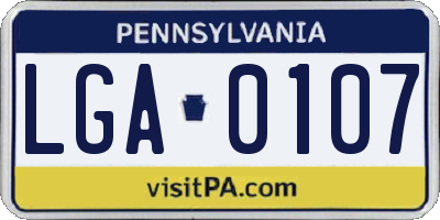 PA license plate LGA0107