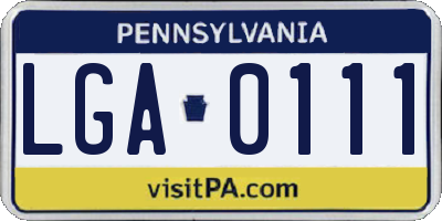 PA license plate LGA0111