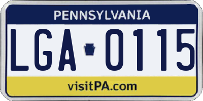 PA license plate LGA0115