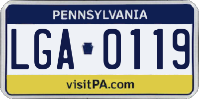 PA license plate LGA0119