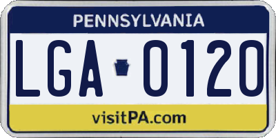 PA license plate LGA0120