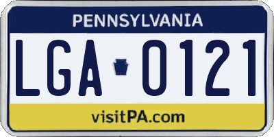 PA license plate LGA0121