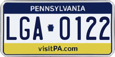 PA license plate LGA0122