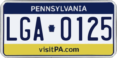 PA license plate LGA0125