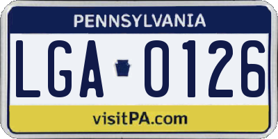 PA license plate LGA0126
