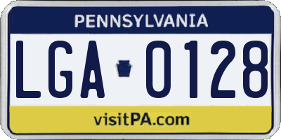 PA license plate LGA0128