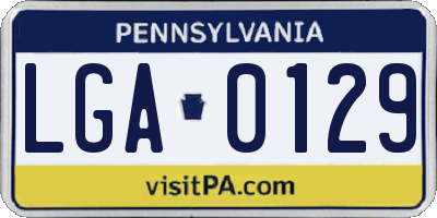 PA license plate LGA0129
