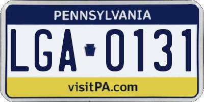PA license plate LGA0131