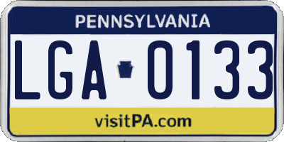 PA license plate LGA0133
