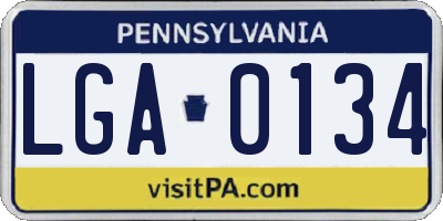 PA license plate LGA0134
