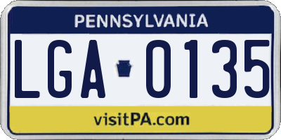 PA license plate LGA0135