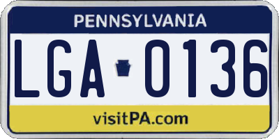 PA license plate LGA0136