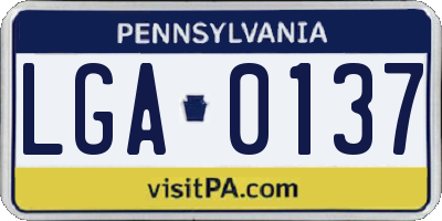 PA license plate LGA0137