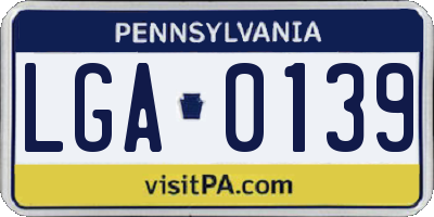 PA license plate LGA0139