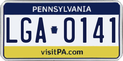 PA license plate LGA0141