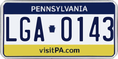 PA license plate LGA0143