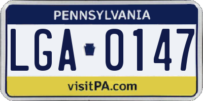 PA license plate LGA0147