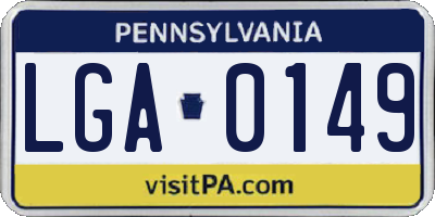 PA license plate LGA0149