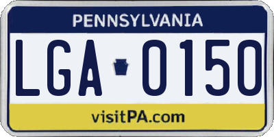 PA license plate LGA0150