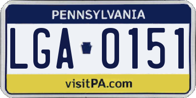 PA license plate LGA0151