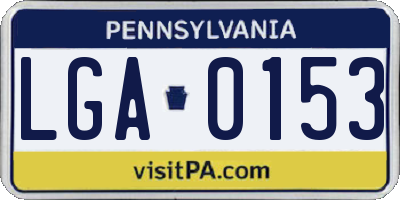 PA license plate LGA0153