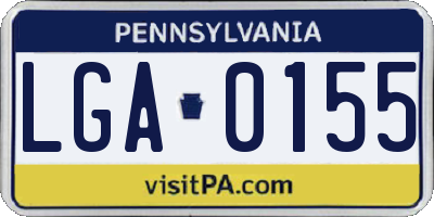 PA license plate LGA0155