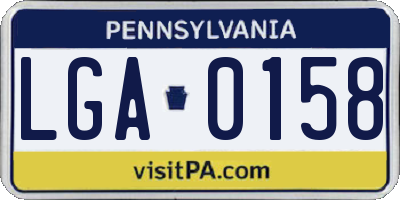 PA license plate LGA0158