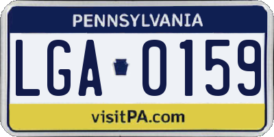 PA license plate LGA0159