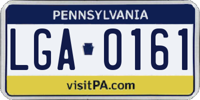 PA license plate LGA0161