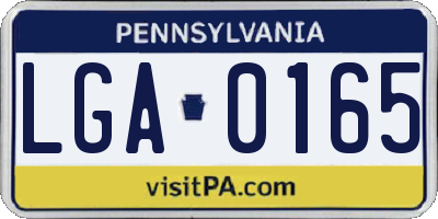 PA license plate LGA0165