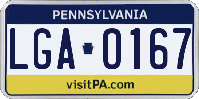 PA license plate LGA0167