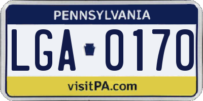 PA license plate LGA0170