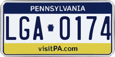 PA license plate LGA0174