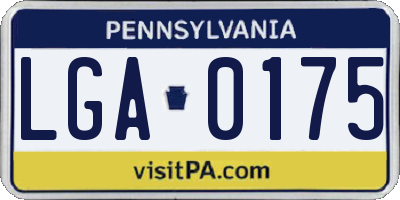 PA license plate LGA0175