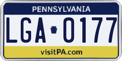 PA license plate LGA0177
