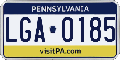 PA license plate LGA0185