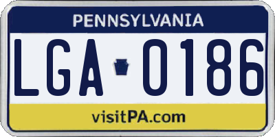 PA license plate LGA0186