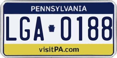 PA license plate LGA0188