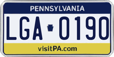 PA license plate LGA0190