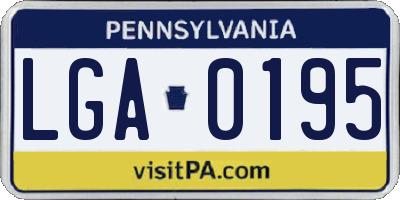 PA license plate LGA0195