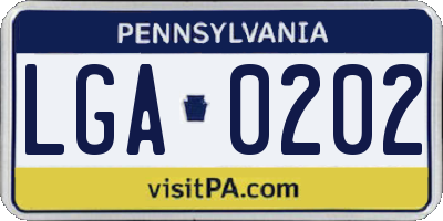 PA license plate LGA0202