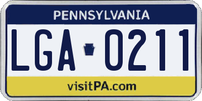 PA license plate LGA0211