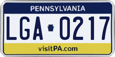 PA license plate LGA0217