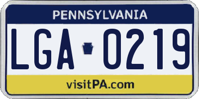 PA license plate LGA0219