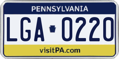 PA license plate LGA0220