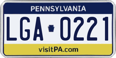 PA license plate LGA0221
