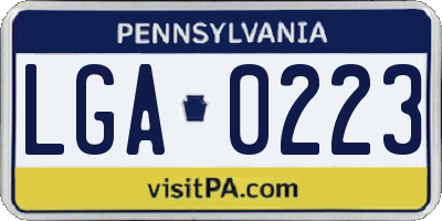 PA license plate LGA0223