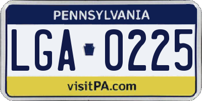 PA license plate LGA0225