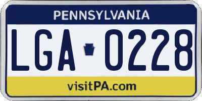 PA license plate LGA0228